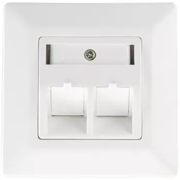 Коробка Eurolan 12B-1X-02WT-1 8686 для 2 модулей Keystone с суппортом, белый