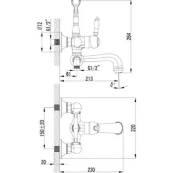 Смеситель для ванны Lemark Villa хром (LM4812C)