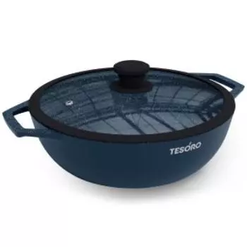 Жаровня НМП Tesoro Florence Induction total blue, 3 л, индукция, литой алюминий