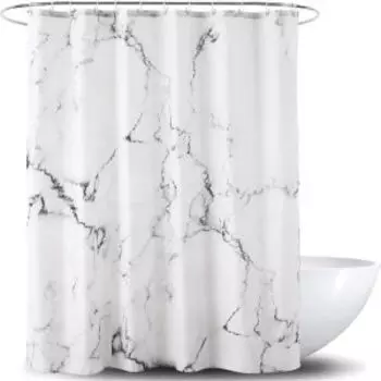 Занавеска для ванной Marble white, 180x180 см