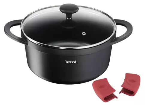 Кастрюля со стеклянной крышкой и силиконовыми ручками Pro Cook 24 см E2184675