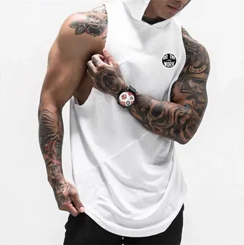 Muscleguys Новый стиль Фитнес Мужчины Майки Спортивная одежда Футболки без рукавов Muscle Guys Майки Толстовки Бодибилдинг Стрингер Спортивная одежда M чёрный