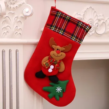 Christmas Christmas Stocking Christmas Decorations Stocking Christmas Gift Bag Medium Size Plush Three-dimensional Christmas Stocking Pendant Old man