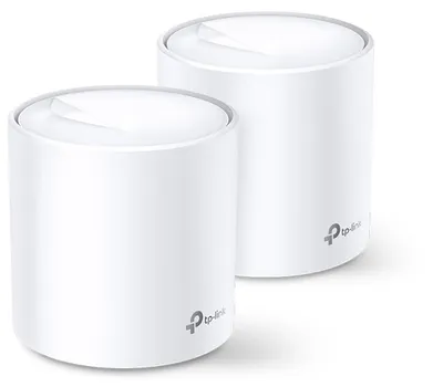 Точка доступа TP-LINK Deco X60(2-pack) AX3000 домашняя Mesh Wi-Fi система, Wi-Fi 6, 2402 Мбит/с (4 потока) на 5 ГГц и 574 Мбит/с (2 потока) на 2,4 ГГц