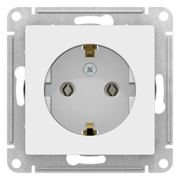 Розетка с заземлением Systeme Electric ATN001343 AtlasDesign 16А, механизм, лотос