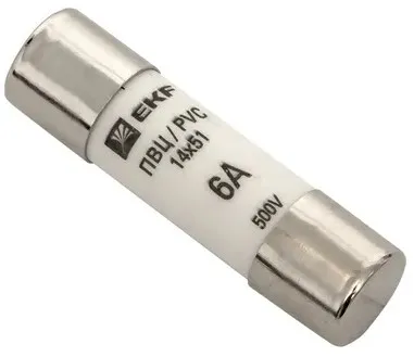 Предохранитель EKF pvc-14x51-6 цилиндрический ПВЦ (14х51) 6А