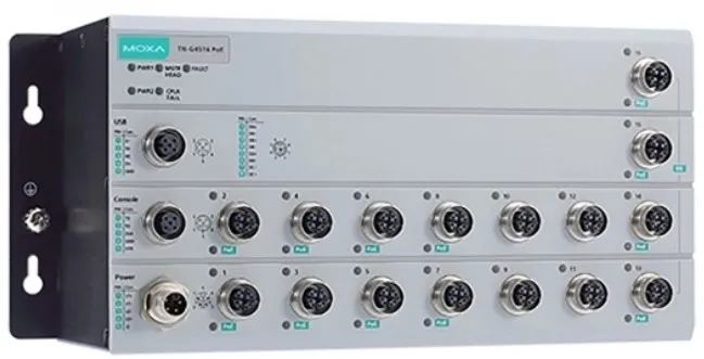 Коммутатор управляемый MOXA TN-G4516-8GPoE-4XGPoE-WV-T L2 8*100/1000 BaseT(X) Ethernet c PoE+, 4*100/1000BaseT(X), 4*10GbE PoE+, вход питания 24-110 В