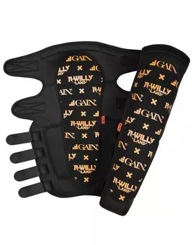 Защита колена-голени GAIN x R WILLY LAND PROGRESSION Knee/Shin Combo Wraps, черный, 03-001 (размер M-L)