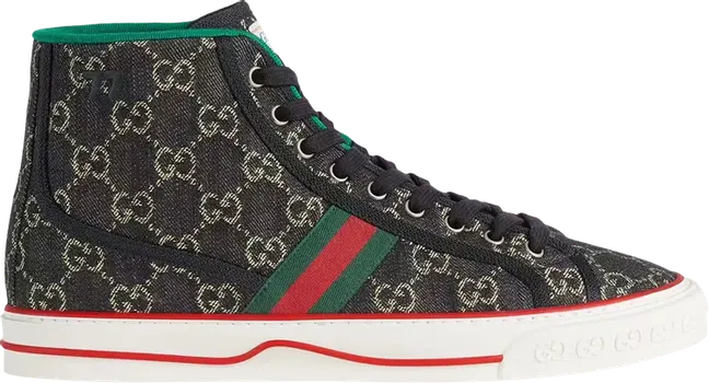 Кроссовки Gucci Tennis 1977 High Black Mini GG, черный