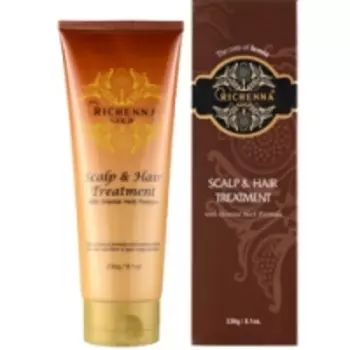 Richenna Gold Scalpe And Hair Treatment - Восстанавливающая маска для волос и кожи головы с хной, 230 мл.