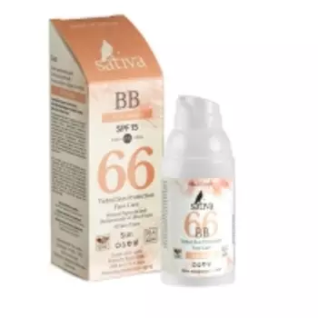 Sativa - ВВ-крем ухаживающий SPF 15, "№66 Rose Beige", 30 мл