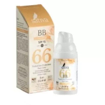 Sativa - ВВ-крем ухаживающий SPF 15, "№66 Sand Beige", 30 мл