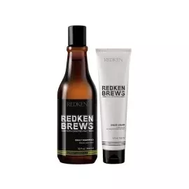 Redken Brews - Набор: шампунь для ежедневного ухода, 300 мл + крем для бритья, 150 мл
