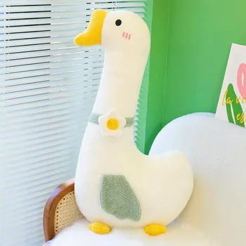 Big White Goose Long Throw Pillow Girls Sleep Plush Toy Bed Leg Pillow Boys Pregnant Women 70cm серый