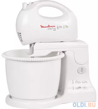 Миксер ручной Moulinex HM412131 450Вт белый/серый