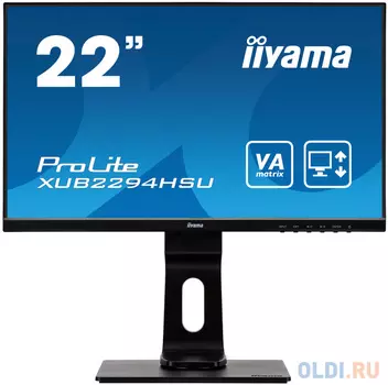 Монитор 22" iiYama ProLite XUB2294HSU-B1 черный VA 1920x1080 250 cd/m^2 4 ms HDMI DisplayPort VGA Аудио USB XUB2294HSU-B1