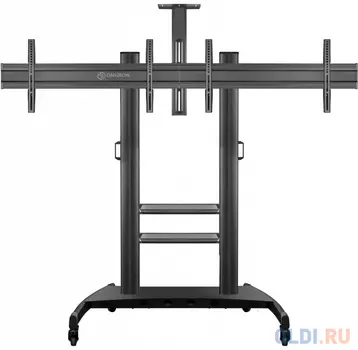 Мобильная стойка ONKRON на 2 ТВ/ 40-60" от 200х200 до 1000х600, макс нагр 136,4кг, высота 1300-1700мм, черная