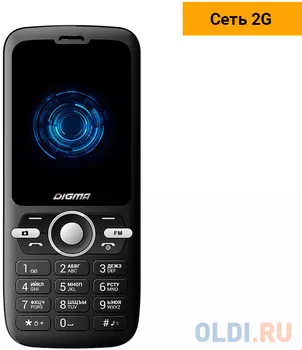 Мобильный телефон Digma B240 Linx 32Mb черный моноблок 2Sim 2.44" 240x320 0.08Mpix GSM900/1800 FM microSD