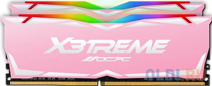 Модуль памяти DDR 4 DIMM 16Gb (8Gbx2), 3600Mhz, OCPC X3 RGB MMX3A2K16GD436C18PK, RGB, CL18, PINK