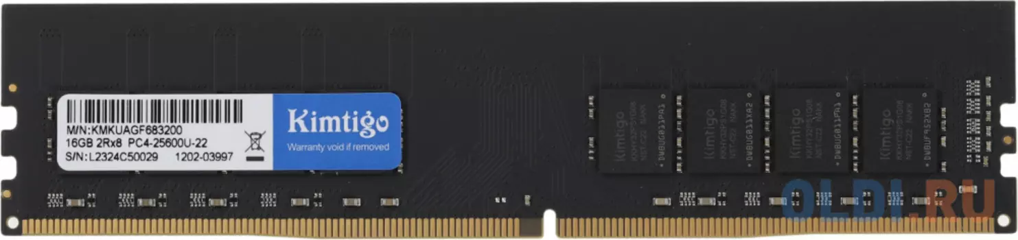 Модуль памяти DDR 4 DIMM 16Gb PC25600, 3200Mhz, KIMTIGO (KMKUAGF683200) (retail)