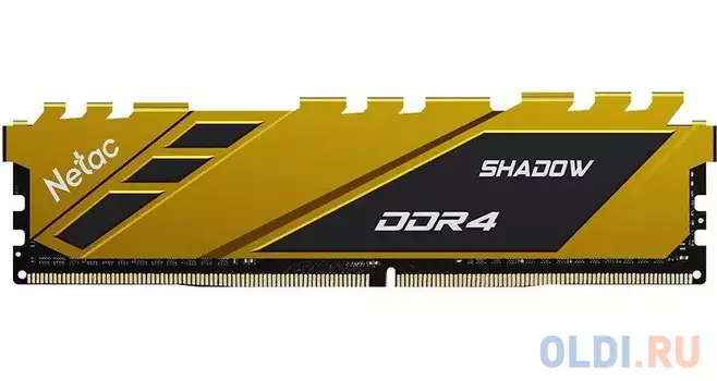 Оперативная память для компьютера Netac Shadow Yellow DIMM 16Gb DDR4 3200 MHz NTSDD4P32SP-16Y