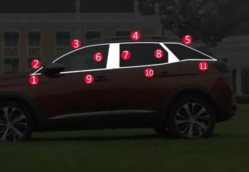 Хромированные молдинги на окна для Peugeot 3008 2017-