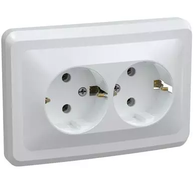 Розетка двуместная IEK Вега РС12-3-ВБ ERV21-K01-16-DM
