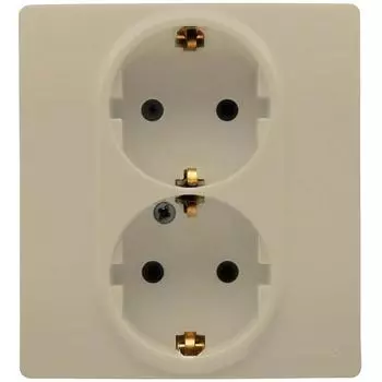 Розетка Legrand Etika 672333 двухместная с заземлением и защитными шторками Слоновая кость