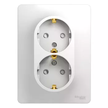 Розетка Schneider Electric Glossa GSL000126 двухместная с заземлением и защитными шторками белая