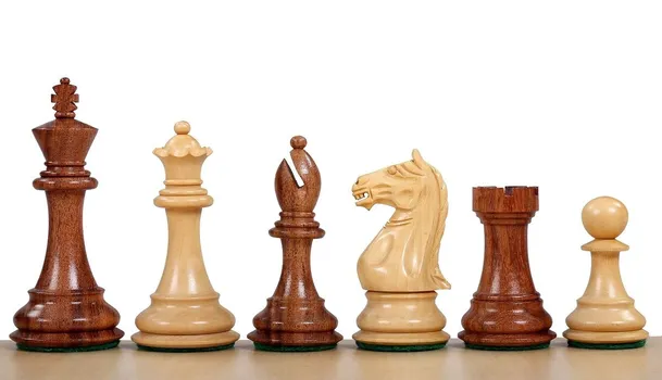 Шахматные фигуры Supreme Acacia/Boxwood 3,5 дюйма Sunrise Chess & Games