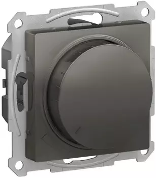 Светорегулятор Systeme Electric ATN000923 AtlasDesign поворотно-нажимной LED, RC, 400Вт, механизм, Сталь