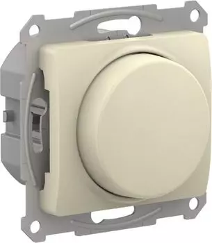 Светорегулятор Systeme Electric GSL000223 Glossa поворотно-нажимной LED, RC, 400Вт, механизм, бежевый