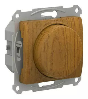 Светорегулятор Systeme Electric GSL000523 Glossa поворотно-нажимной LED, RC, 400Вт, механизм, дерево дуб