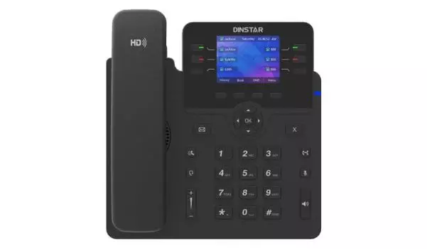 Телефон VoiceIP Dinstar C63G 10/100/1000, 2,8" 3 SIP аккаунта, ЖК дисплей 320x240, 6 программируемых клавишь, поддерживаешь до 6ти панелей расширения