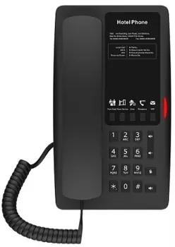 Телефон VoiceIP Fanvil H4 гостиничный , 2 порта 10/100 Мбит, PoE, сменные панели логотипов, без дисплея, б/п