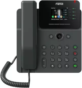 Телефон VoiceIP Fanvil V61W 4 линий SIP, 2х10/100/1000, 2,4" дисплей 320*240, POE, 12 DSS клавиш, wi-fi