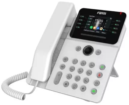 Телефон VoiceIP Fanvil V62G White 2 гигабитных порта, 12 SIP линий, 21 DDS клавиша, цветной дисплей 2,8", белый, POE, БП