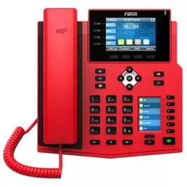 Телефон VoiceIP Fanvil X5U-R 16 линий SIP, 2 порта Ethernet 10/100/1000, цветной основной дисплей 3,5”, встроенный BlueTooth, IPb6, PoE, красный