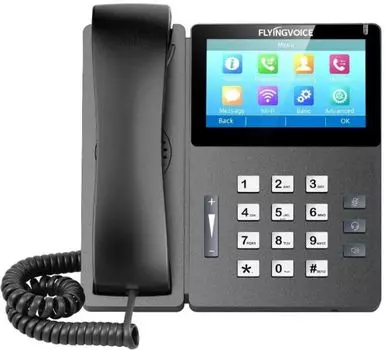 Телефон VoiceIP Flying Voice FIP15G Plus 2xEth 10/100/1000, Color LCD 3.5", 8 аккаунта SIP, Wi-Fi
