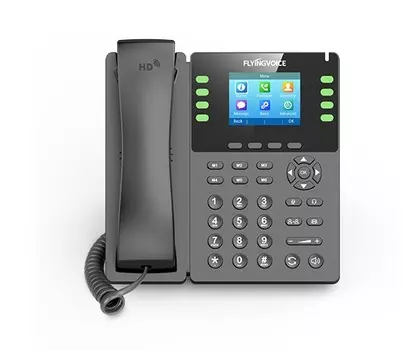 Телефон VoiceIP Flying Voice P23G IP телефон, 2xEthernet 10/100/1000, LCD 320x240, 8 аккаунтов SIP, G722, Opus, Ipv-6, порт для гарнитуры, книга на 20