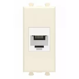 Телефонная розетка DKC 4405611 RJ-12 без шторки модульная, "Ванильная дымка", 1 модуль, "Avanti"
