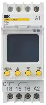 Таймер IEK MTA10-16-080 ТЭ80 цифровой 16А 230В на DIN-рейку KARAT