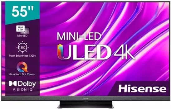 Телевизор Hisense 55U8HQ темно-серый, 4K UHD, 120 Гц, DVB-T, DVB-T2, DVB-C, DVB-S, DVB-S2, SMART TV,