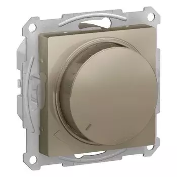 Светорегулятор Systeme Electric ATN000523 AtlasDesign поворотно-нажимной LED, RC, 400Вт, механизм, Шампань