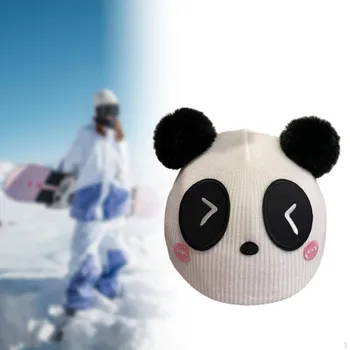 Чехол для горнолыжного шлема Panda Snow, украшение, очаровательная декоративная теплая вязаная шапка для катания на лыжах