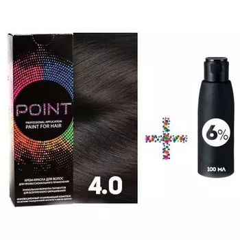 POINT, Крем-краска для волос 4.0 и крем-окислитель 6%