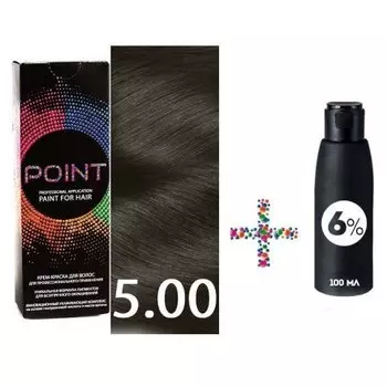 POINT, Крем-краска для волос 5.0 и крем-окислитель 6%