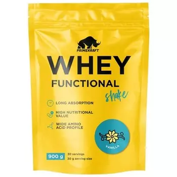 Prime Kraft, Коктейль протеиновый Whey Functional Shake «Ваниль», 900 г