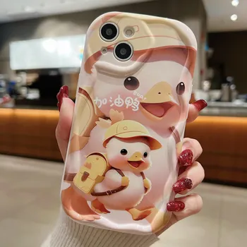 Милый силиконовый чехол для Xiaomi Redmi Note 13 12 11 Samsung A54 A24 A14 Oppo A78 A58 A38 Infinix Note 30 Pro Funda Yellow Duck Cover Мягкий бампер из ТПУ Infinix Hot 10 Play