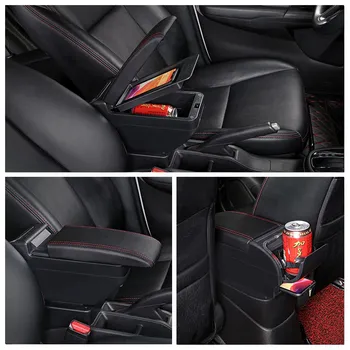Автомобильный подлокотник для Suzuki Swift 2005-2023, подлокотник, модернизированный ящик для хранения, автомобильные аксессуары, выдвижной чёрный